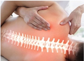 Back Physio Treatment with x-ray visualized spine